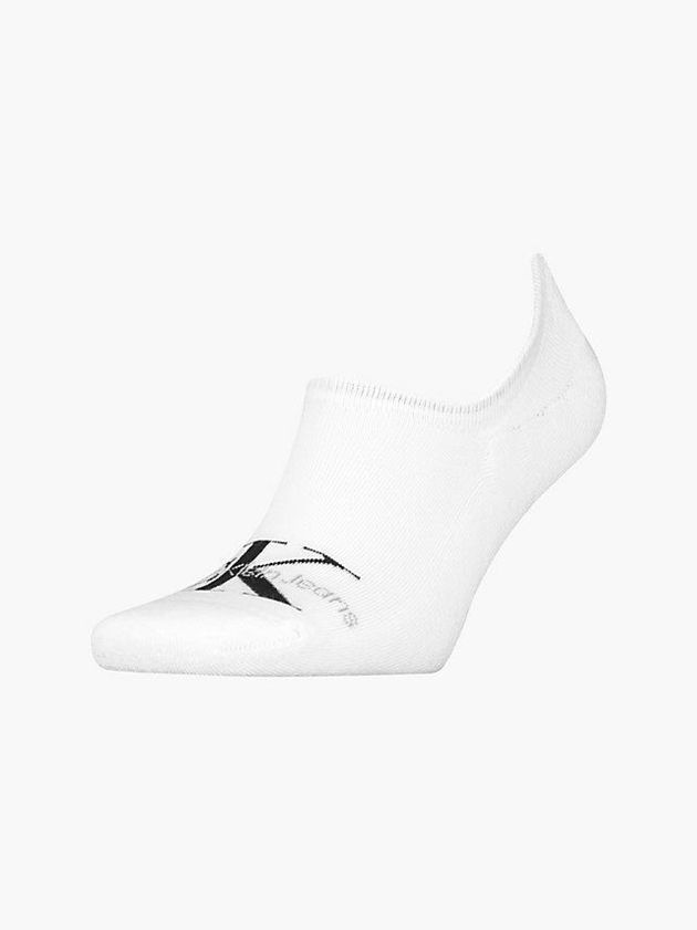 Calvin Klein USA Logo Invisible Mens Socks White 2108653-YK